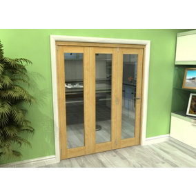 Green & Taylor Shaker Oak 1 Lite Clear Glass Roomfold Internal Bi-folding Doorset - 1794 x 2060 x 133mm (WxHxT)