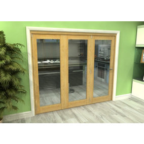 Green & Taylor Shaker Oak 1 Lite Clear Glass Roomfold Internal Bi-folding Doorset - 2361 x 2060 x 133mm (WxHxT)