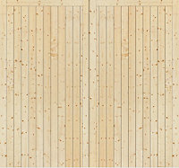 Green & Taylor Side Hung Solid Pine Timber Garage Doors - 2135 x 1981 x 44mm (WxHxT)