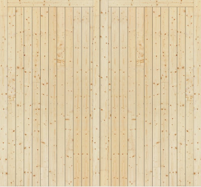 Green & Taylor Side Hung Solid Pine Timber Garage Doors - 2135 x 1981 x 44mm (WxHxT)