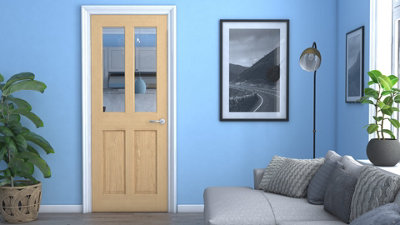 Green & Taylor Traditional Oak 2 Lite Clear Glass - Prefinished Internal Door