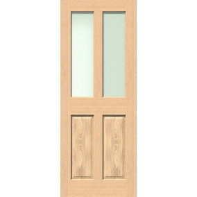 Green & Taylor Traditional Oak 2 Lite Frosted Glass - Prefinished Internal Door