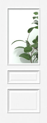 Green & Taylor Tunbridge White Clear Glass - Prefinished Internal Door