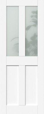 Green & Taylor Victorian White Shaker 4 Lite Frosted Glass - Prefinished Internal Door