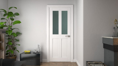 Green & Taylor Victorian White Shaker 4 Lite Frosted Glass - Prefinished Internal Door