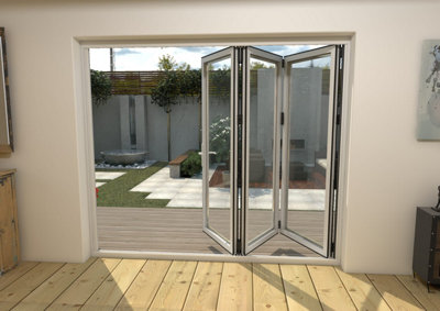 Green & Taylor White Aluminium External Bifolding Doors - 3 Left - 2390 x 2090mm (WxH)