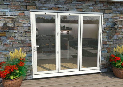 Green & Taylor White Aluminium External Bifolding Doors - 3 Right - 2390 x 2090mm (WxH)