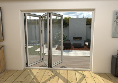 Green & Taylor White Aluminium External Bifolding Doors - 3 Right - 2390 x 2090mm (WxH)