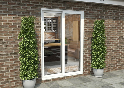 Green & Taylor White Aluminium External Sliding Doors - LH Sliding / RH Fixed - 1490 x 2090mm (WxH)