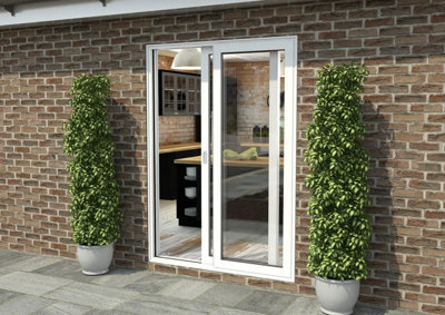 Green & Taylor White Aluminium External Sliding Doors - LH Sliding / RH Fixed - 1490 x 2090mm (WxH)