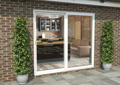 Green & Taylor White Aluminium External Sliding Doors - LH Sliding / RH Fixed - 2390 x 2090mm (WxH)