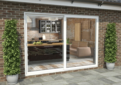 Green & Taylor White Aluminium External Sliding Doors - LH Sliding / RH Fixed - 2990 x 2090mm (WxH)