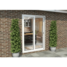 Green & Taylor White Aluminium External Sliding Doors - RH Sliding / LH Fixed - 1490 x 2090mm (WxH)