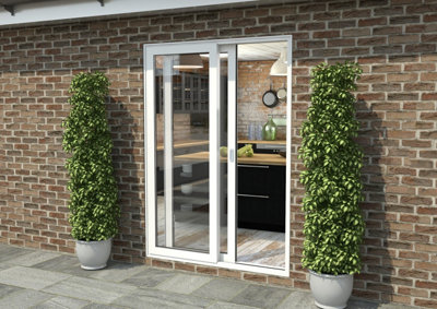 Green & Taylor White Aluminium External Sliding Doors - RH Sliding / LH Fixed - 1490 x 2090mm (WxH)
