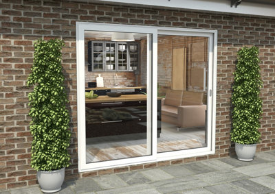 Green & Taylor White Aluminium External Sliding Doors - RH Sliding / LH Fixed - 2390 x 2090mm (WxH)