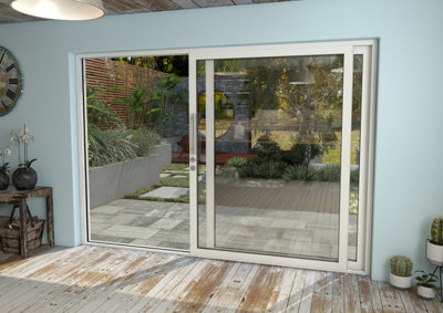 Green & Taylor White Aluminium External Sliding Doors - RH Sliding / LH Fixed - 2990 x 2090mm (WxH)