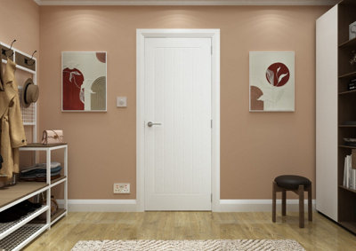 Green & Taylor White Cottage Textured Moulded Internal Door