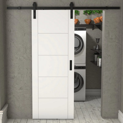 Green & Taylor White Ladder - Prefinished Internal Sliding Barn Door