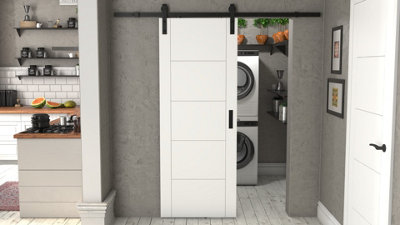 Green & Taylor White Ladder - Prefinished Internal Sliding Barn Door