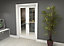 Green & Taylor White Primed Shaker 1 Lite Clear Glass Internal French Door Set - 1122 x 2021 x 133mm (WxHxT)