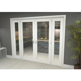 Green & Taylor White Primed Shaker 1 Lite Clear Glass Internal French Door Set - 2530 x 2021 x 133mm (WxHxT)