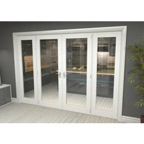 Green & Taylor White Primed Shaker 1 Lite Clear Glass Internal French Door Set - 2684 x 2021 x 133mm (WxHxT)