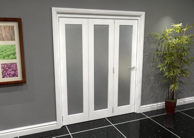 Green & Taylor White Primed Shaker 1 Lite Frosted Glass Roomfold ...