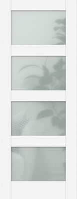 Green & Taylor White Primed Shaker 4 Lite Frosted Glass