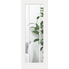 Green & Taylor Worcester White Primed 3 Lite Clear Glass Internal Door