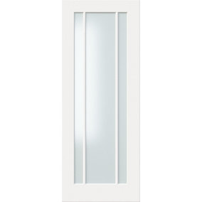Green & Taylor Worcester White Primed 3 Lite Frosted Glass Internal Door