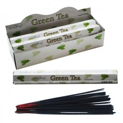 Green Tea Premium Incense Sticks - Relaxing Aromatherapy, 20 Pack