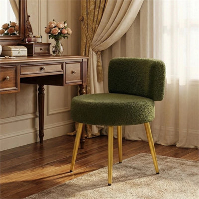 green dressing table chair JEAREY Elegant 1-Piece Velvet Dark Green Makeup Vanity Stool with Storage