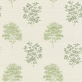 Green Textured Tree Wallpaper Rasch Paste The Wall Vinyl White Traditional