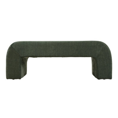 Green Textured Velveteen Bench