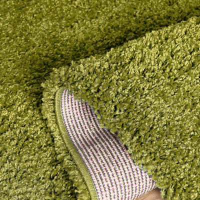 Green Thick Shaggy Rug - California - 300x400cm (9'9"x13'2")