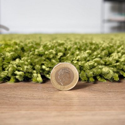 Green Thick Shaggy Rug - California - 300x400cm (9'9"x13'2")