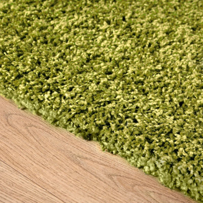Green Thick Shaggy Rug - California - 60x110cm (2'x3'7