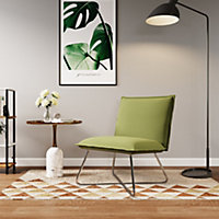 Green Thick Upholstered Chairs Accent Chairs with Metal Legs for Conference Room and Living Room 800mm(H)