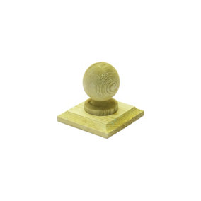 Green Timber Fence Post Cap & Ball Finial 120 x 120mm - Fits 4 x 4" Square Posts (FREE DELIVERY)