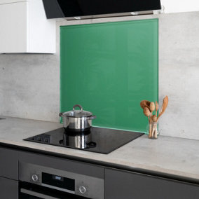 Green Toughened Glass Kitchen Splashback - 1000mm x 1000mm