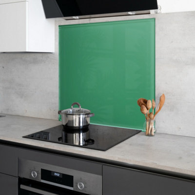 Green Toughened Glass Kitchen Splashback - 650mm x 600mm