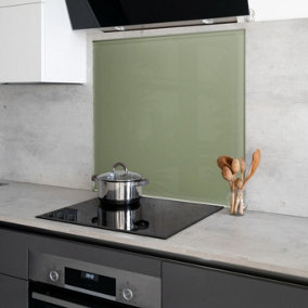 Green Toughened Glass Kitchen Splashback - 650mm x 650mm