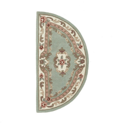 Green Traditional Wool Rug, Handmade Rug with 25mm Thickness, Green Floral Rug for Bedroom, & Living Room-120cm X 180cm