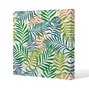 Green Tropical Palm Leaves (Canvas Print) / 114 x 114 x 4cm