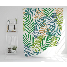 Green Tropical Palm Leaves (Shower Curtain) / Default Title