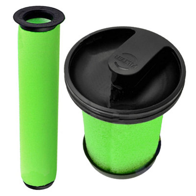 Green Vacuum Washable Filter Kit compatible with GTECH System Air Ram