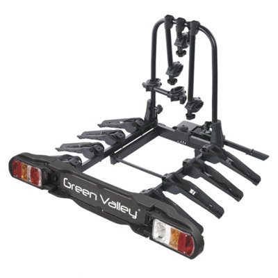 Green Valley Discovery 4 Bike Cycle Carrier Rack, Tow Bar Mounted 13 Pin E Bikes