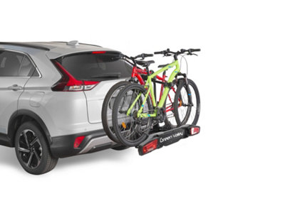 Green Valley Tourer 2 Cycle Carrier Rack Tow Bar Mounted 13 Pin E Bikes 60kg DIY at B Q