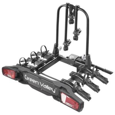 Green Valley Tourer 3 Cycle Carrier Rack Tow Bar Mounted 13 Pin E Bikes -60kg