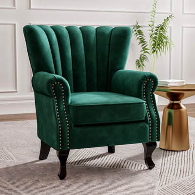 Accent chair green on sale velvet